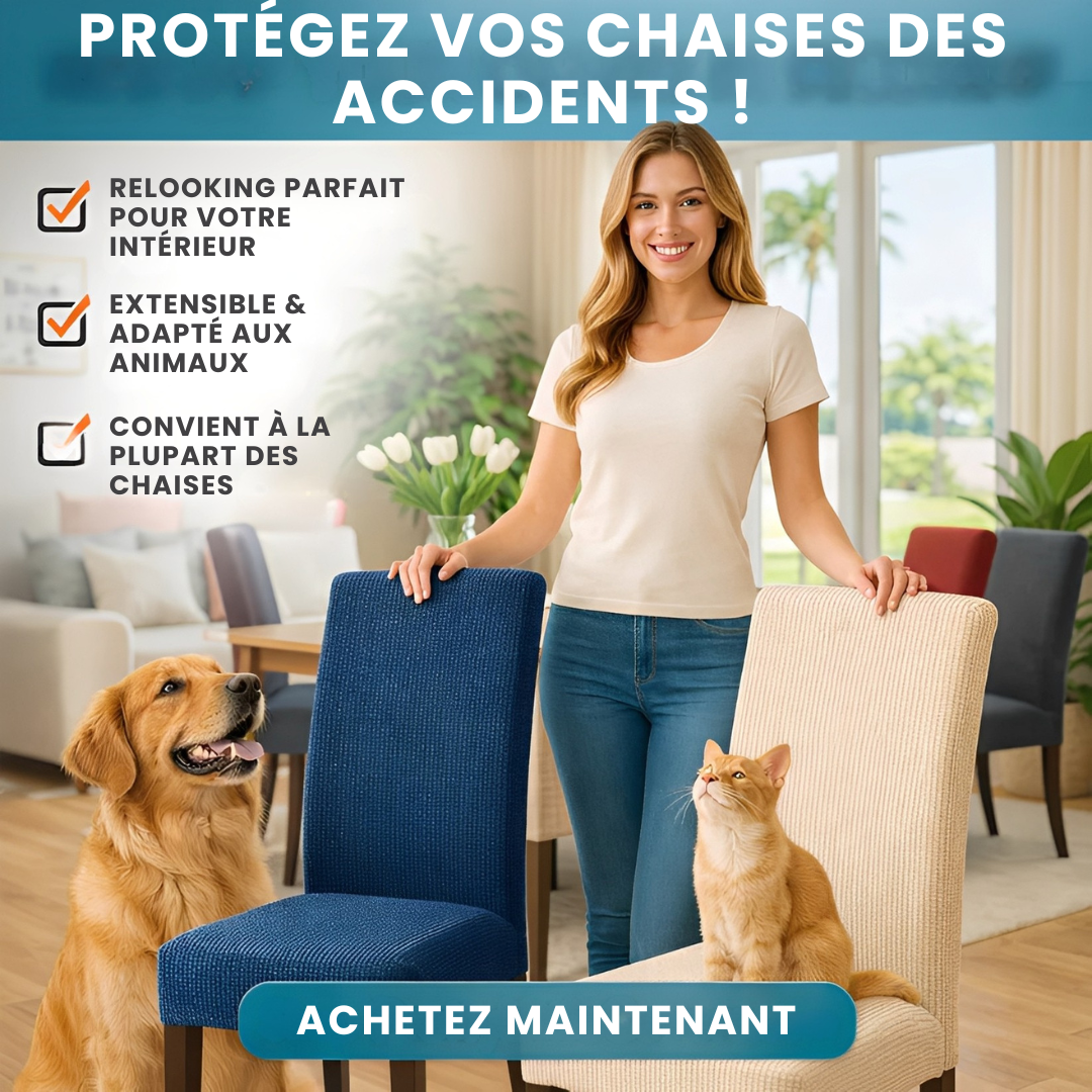 PrettyGuard™ – Sauvez vos chaises en 60 secondes – Housses imperméables anti-taches & anti-griffures – Économisez des centaines d’euros