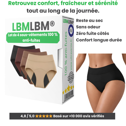 Lot de 4 sous-vêtements 100 % anti-fuites LBMLBM™