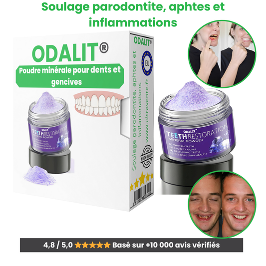 ODALIT™ – Réparation dentaire à domicile – Poudre minérale pour dents et gencives – Soulage parodontite, aphtes et inflammations