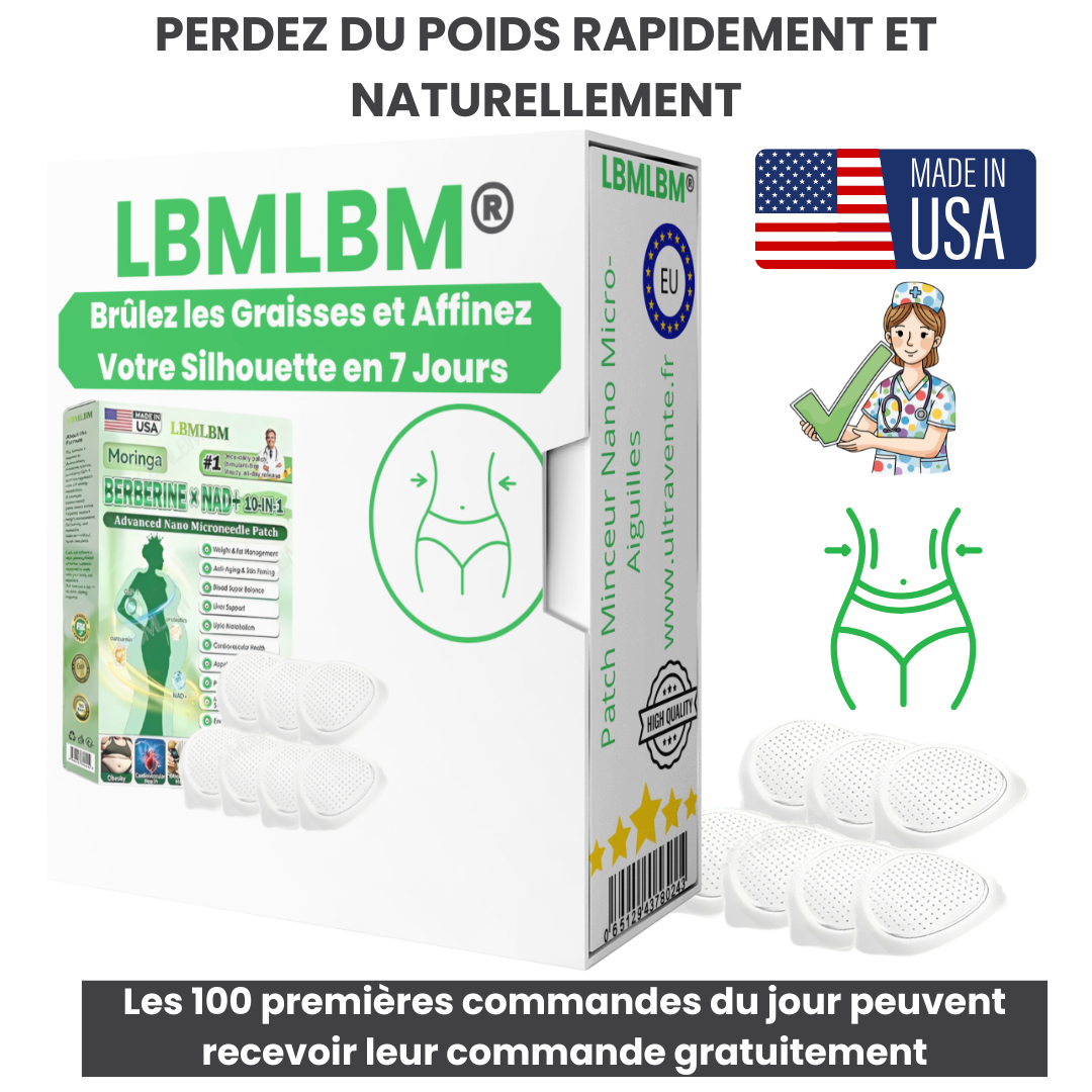 LBMLBM® – Brûlez les Graisses et Affinez Votre Silhouette en 7 Jours – Patch Minceur Nano Micro-Aiguilles Sans Effort, Sans Régime – Économisez du Temps et de l’Argent – Sans aiguilles. Sans régime. Facile
