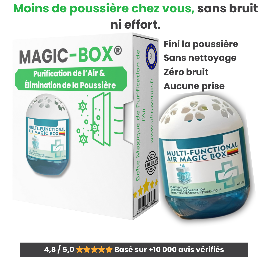 MAGIC-BOX® : Boîte Magique de Purification de l’Air & Élimination de la Poussière pour Intérieur