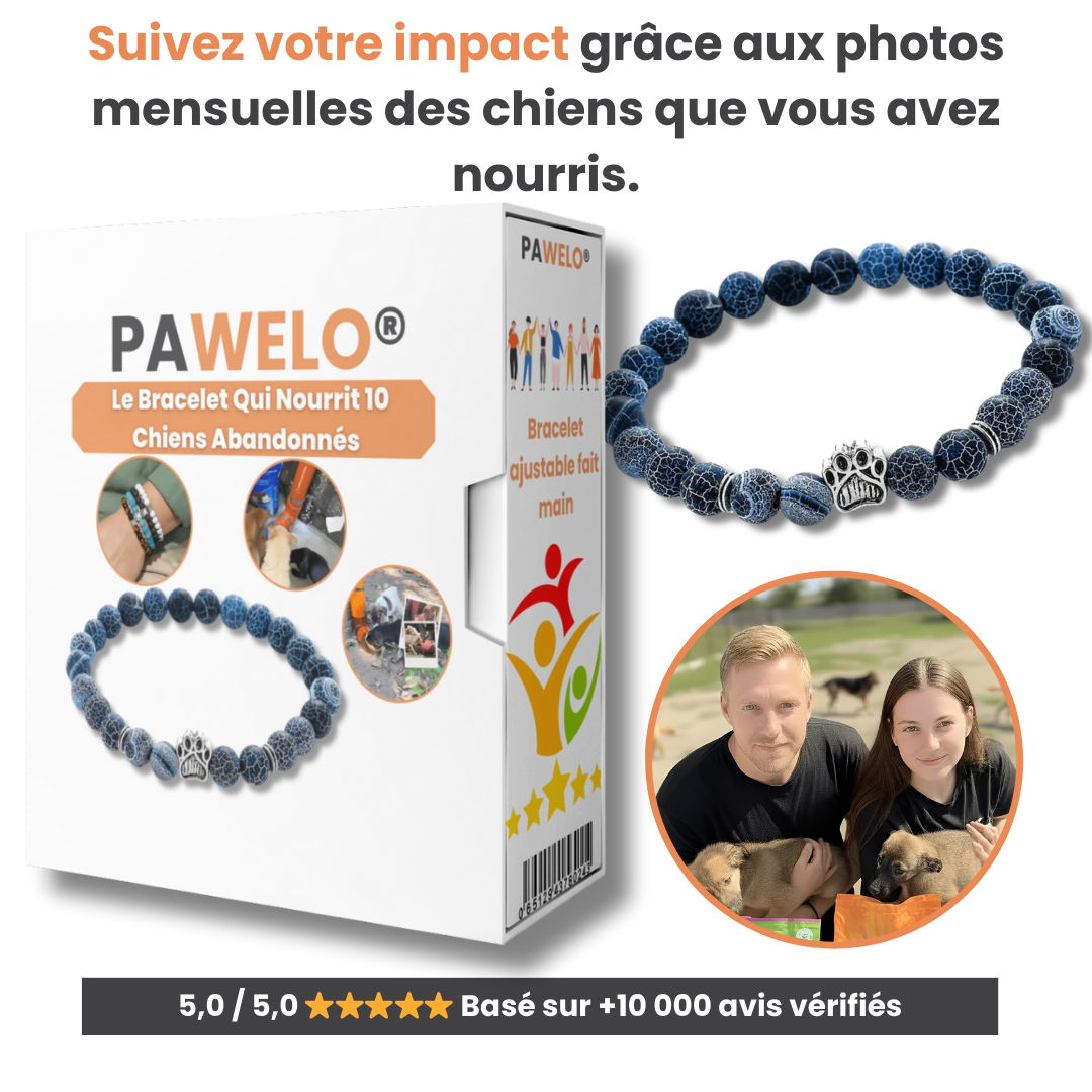 PAWELO™ – Le bracelet qui nourrit 10 chiens abandonnés à chaque achat